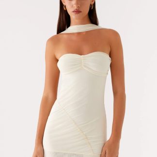 Pari Open Back Mini Dress - Ivory