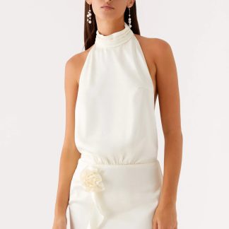 Birdie Halterneck Mini Dress - Ivory