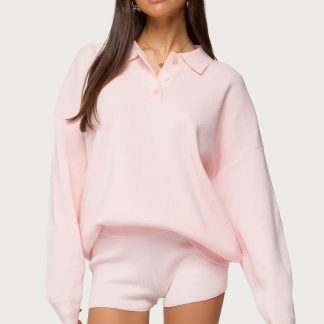 Lorie Oversized Knit Polo Sweater