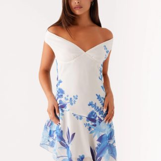Alma Mini Dress - Blue Floral Print