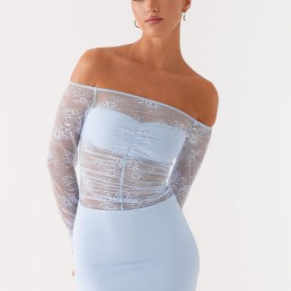 Collide Lace Mini Dress - Blue
