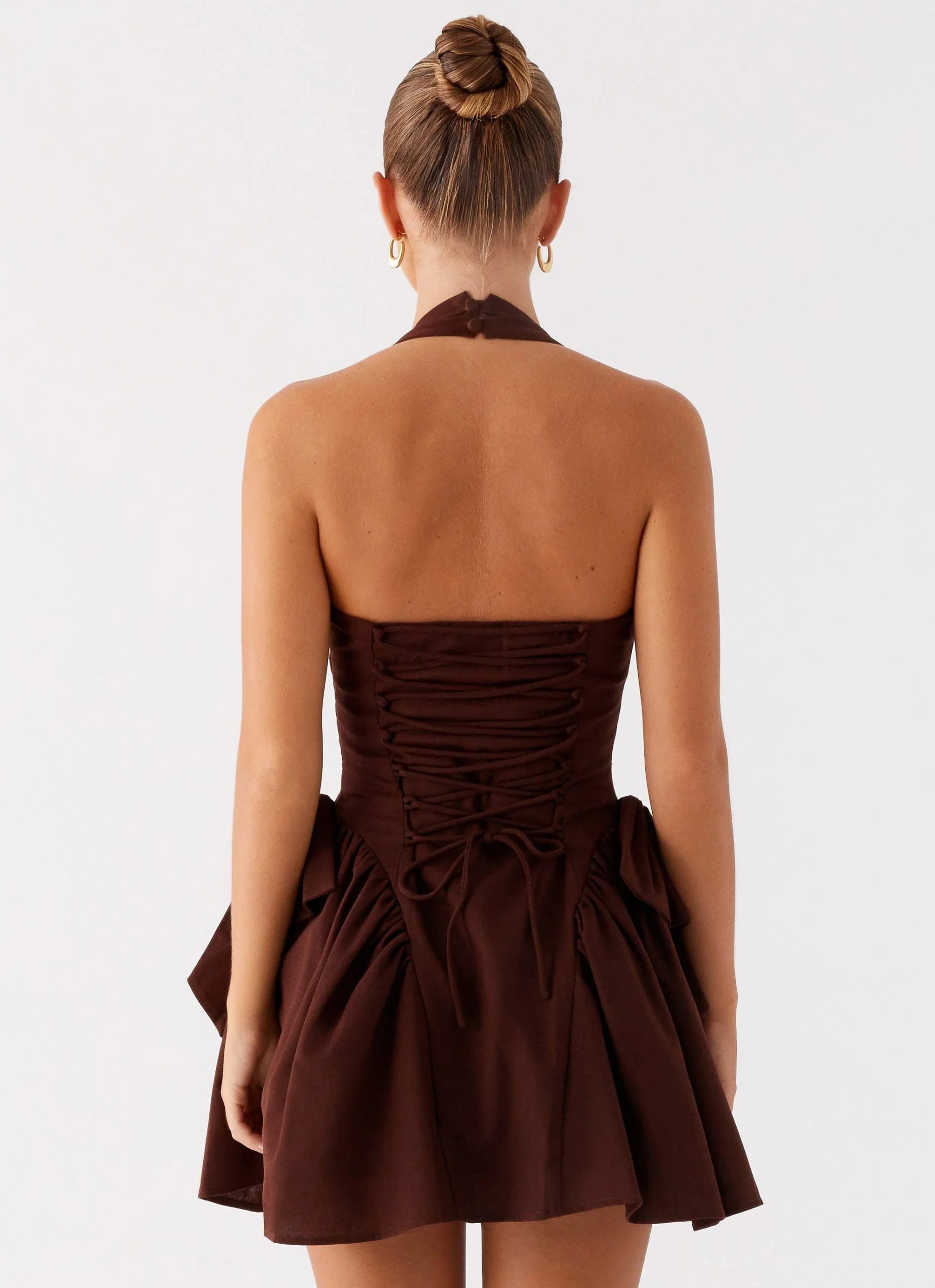 Avalo Mini Dress - Chocolate - Image 3