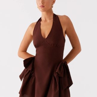 Avalo Mini Dress - Chocolate