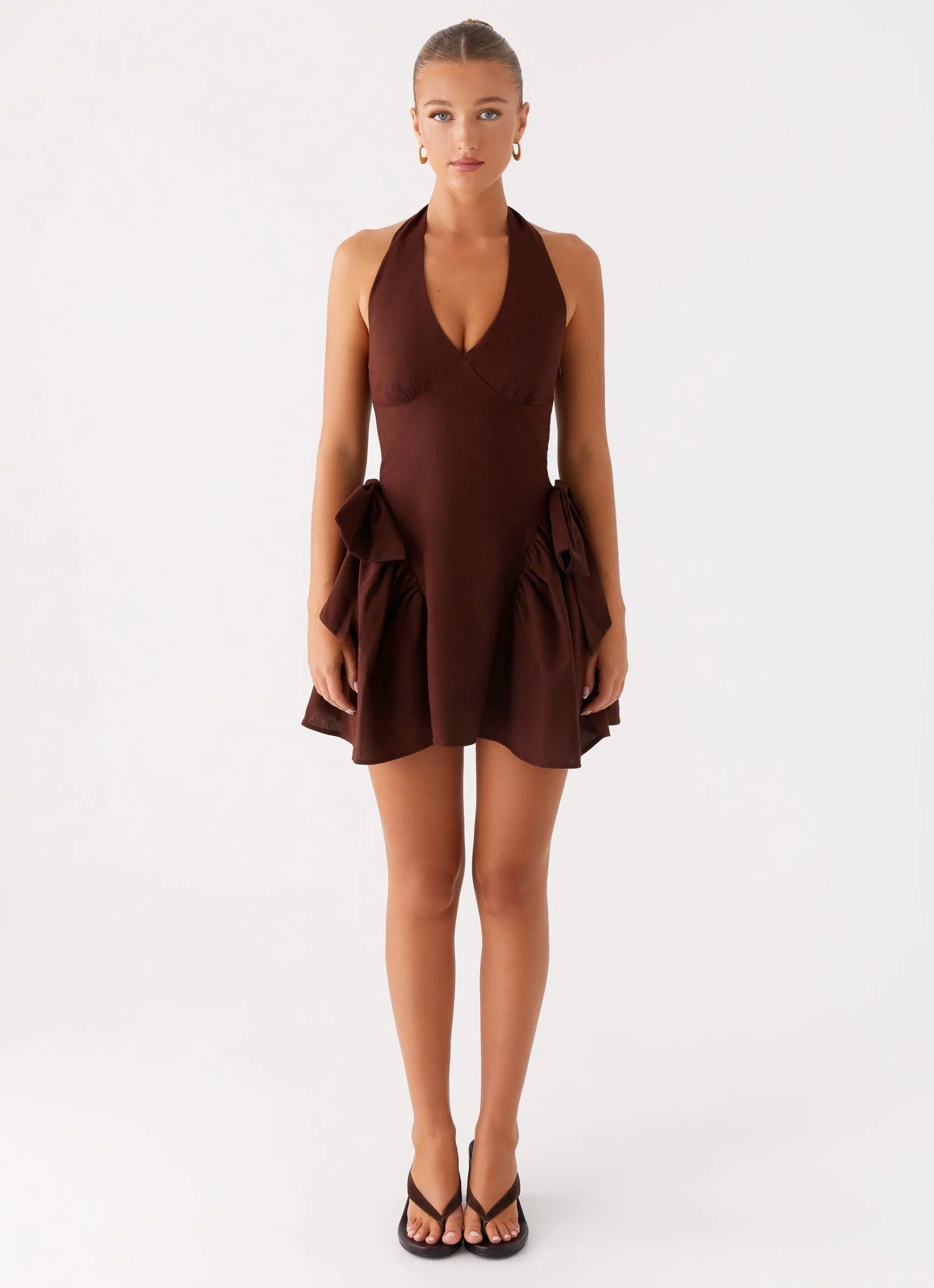 Avalo Mini Dress - Chocolate - Image 2