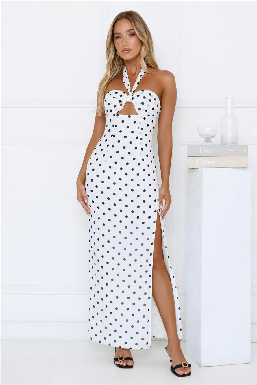 Chic Days Strapless Polka Dot Maxi Dress White - Image 2