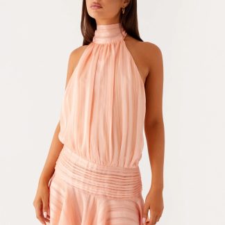 Willow Chiffon Mini Dress - Orange