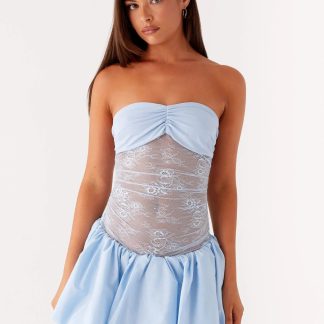 Safina Bubble Mini Dress - Blue